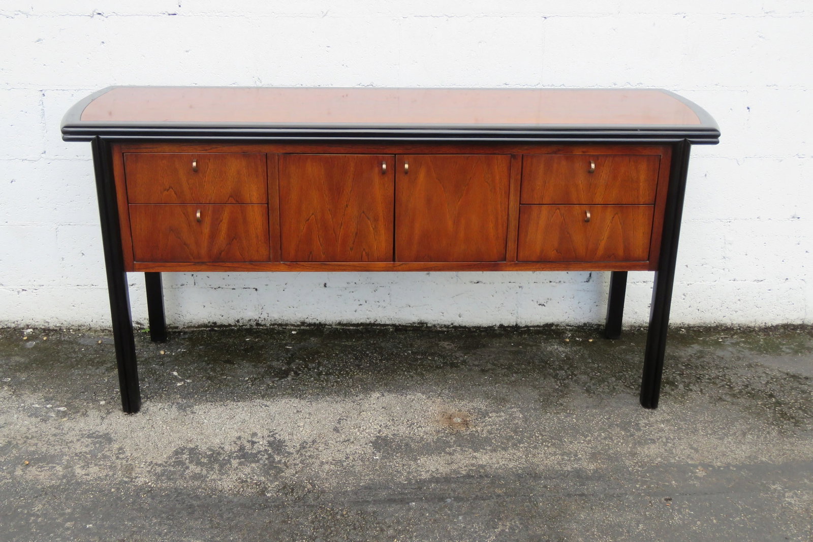 Century Hollywood Regency Sideboard Buffet Tv Media Entry Console - 9
