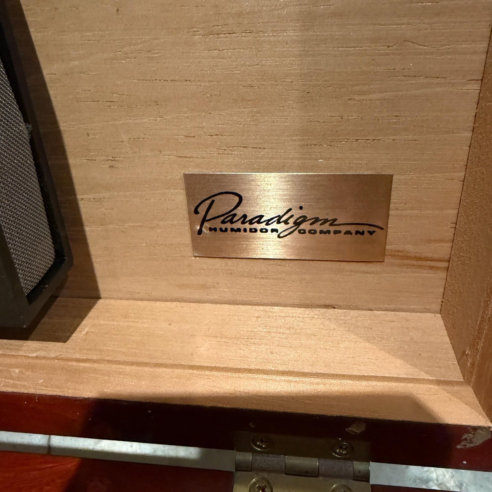 Vintage Cigar Box by Paradigm Humidor Co., Wood With Marquetry Inlay - 10