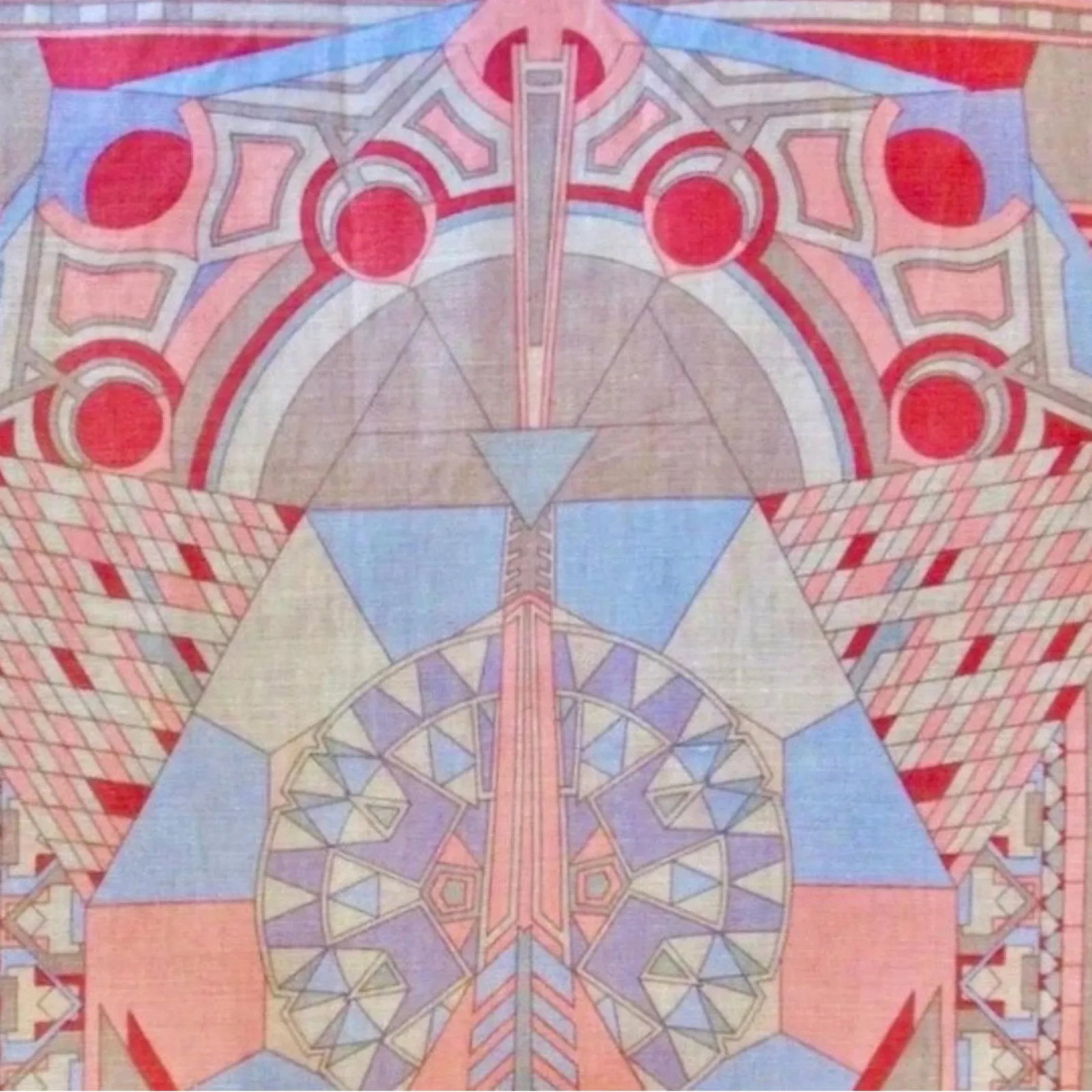 1950s Frank Lloyd Wright for Schumacher Imperial Tokyo Textile- 3 Yards (1 of 10)