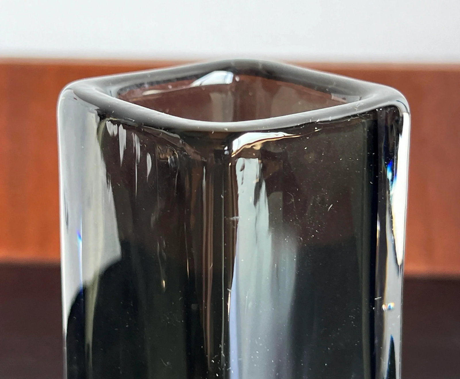 Vintage Sommerso Murano Glass Smoked Grey Vase - 3