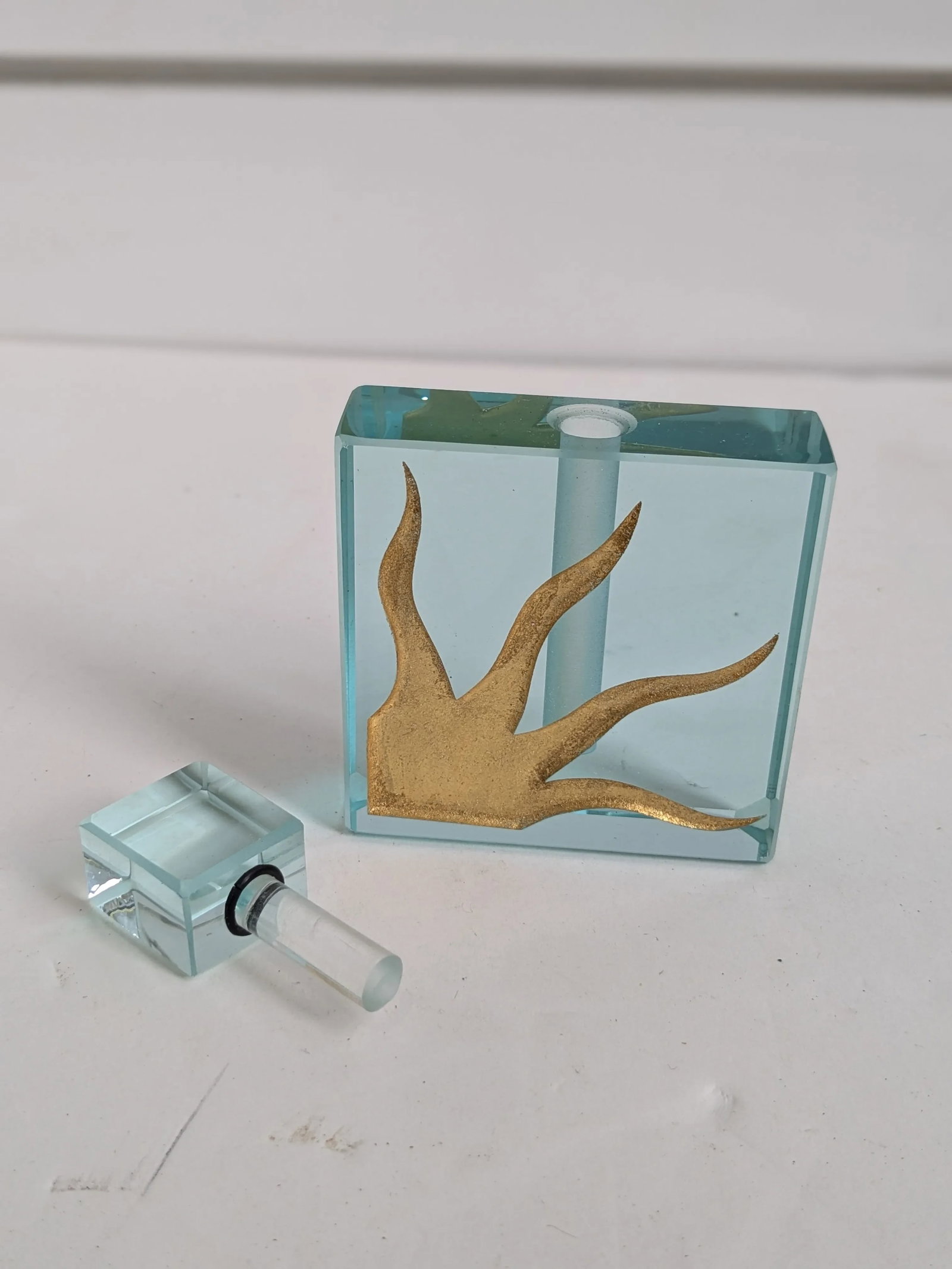Mid 20th Century Felt Glass-Jeffrey M. Andrews Cold Cut Glass Perfume Bottle - 6