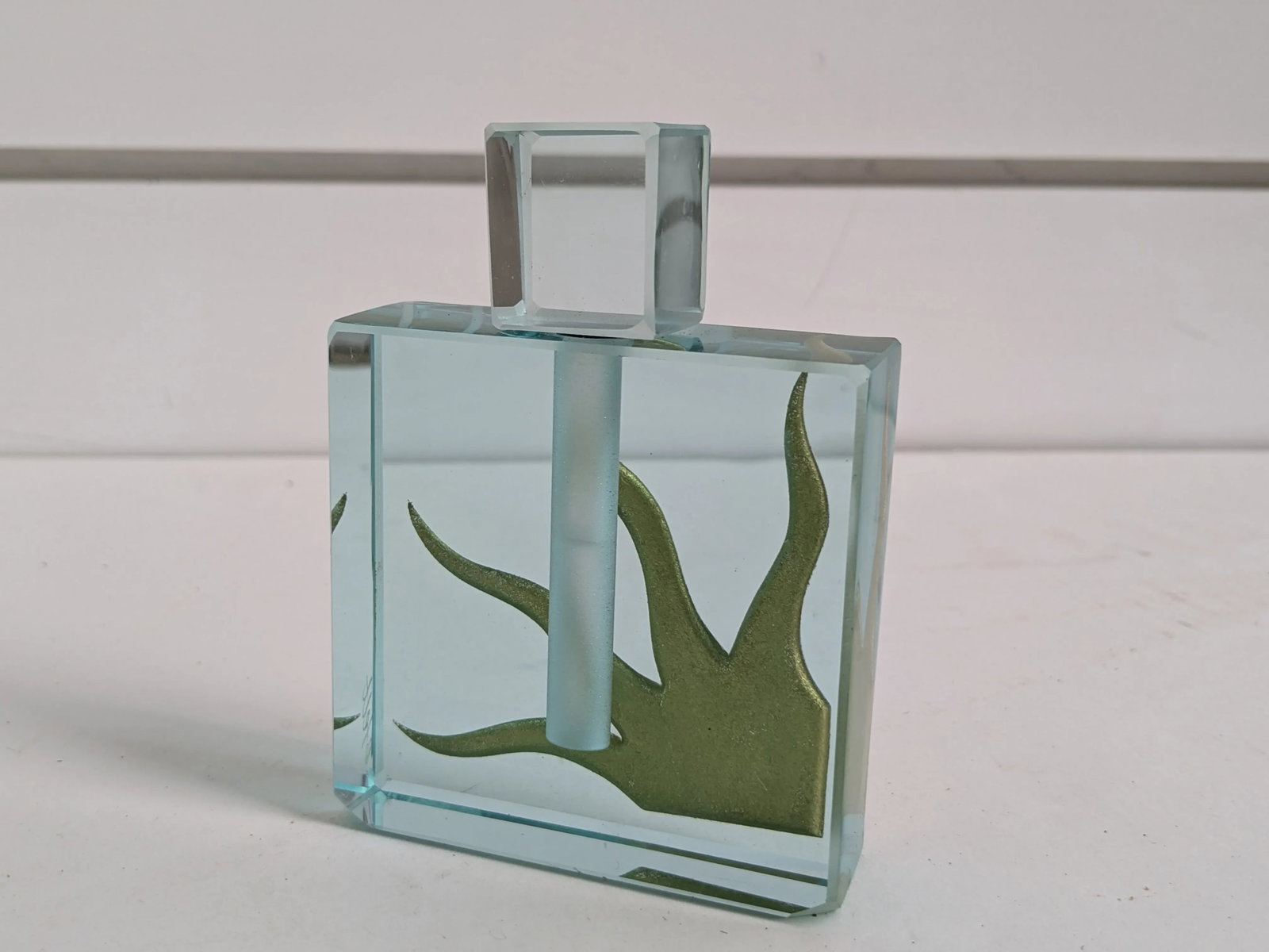 Mid 20th Century Felt Glass-Jeffrey M. Andrews Cold Cut Glass Perfume Bottle - 8