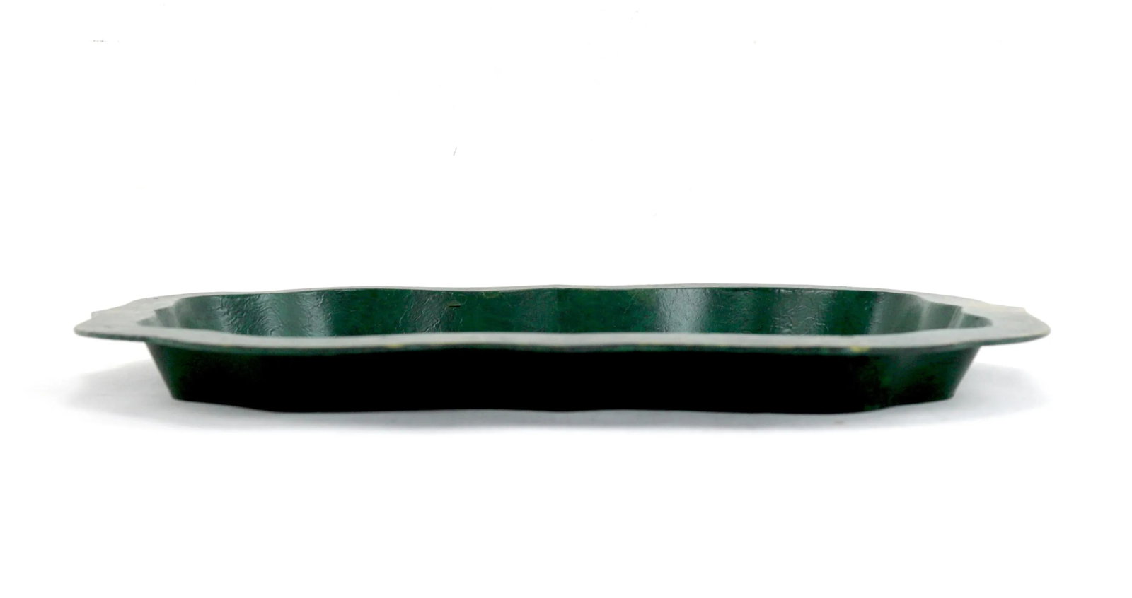 Vintage Green Hand Painted Gold Chinoiseries Style Patterned Plate Tray - 2