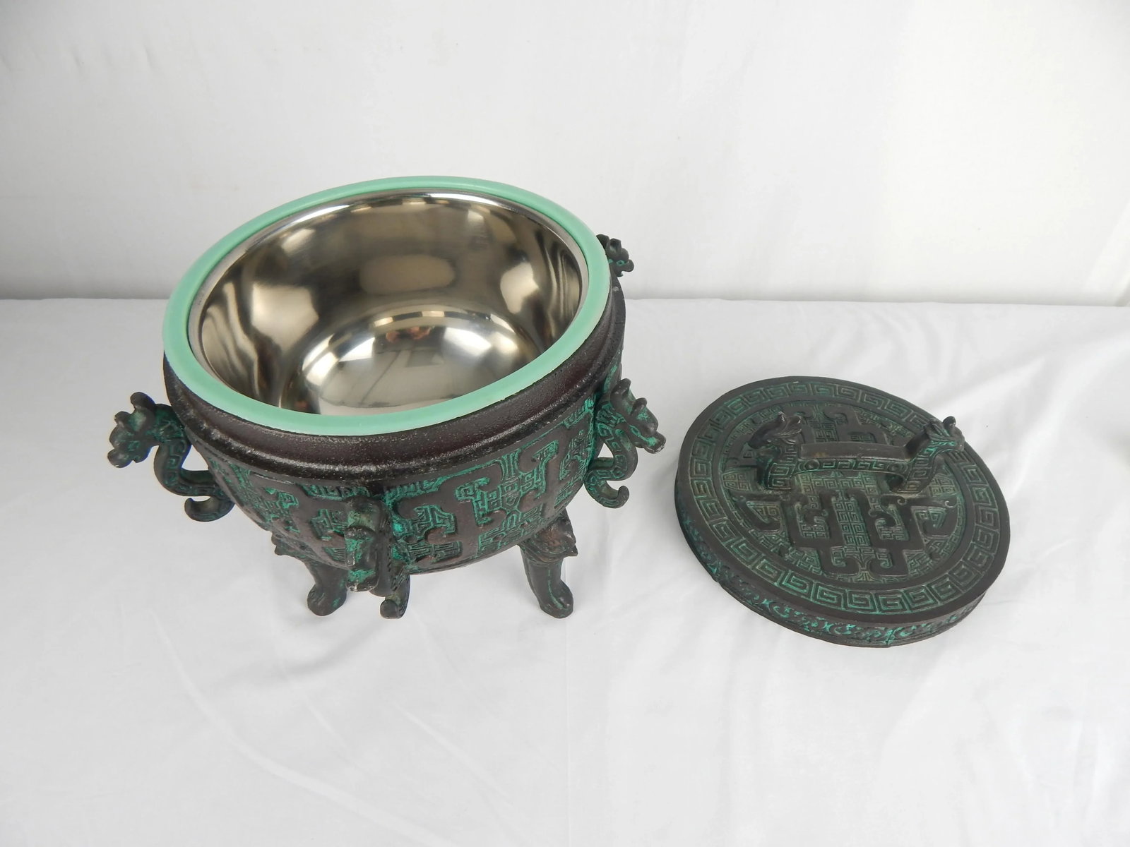 James Mont-Style Archaic Asian Inspired Midcentury Ice Bucket - 4