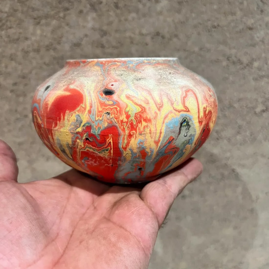 Vintage Nemadji Indian Art Pottery Red Vase by Native American Maker - 3