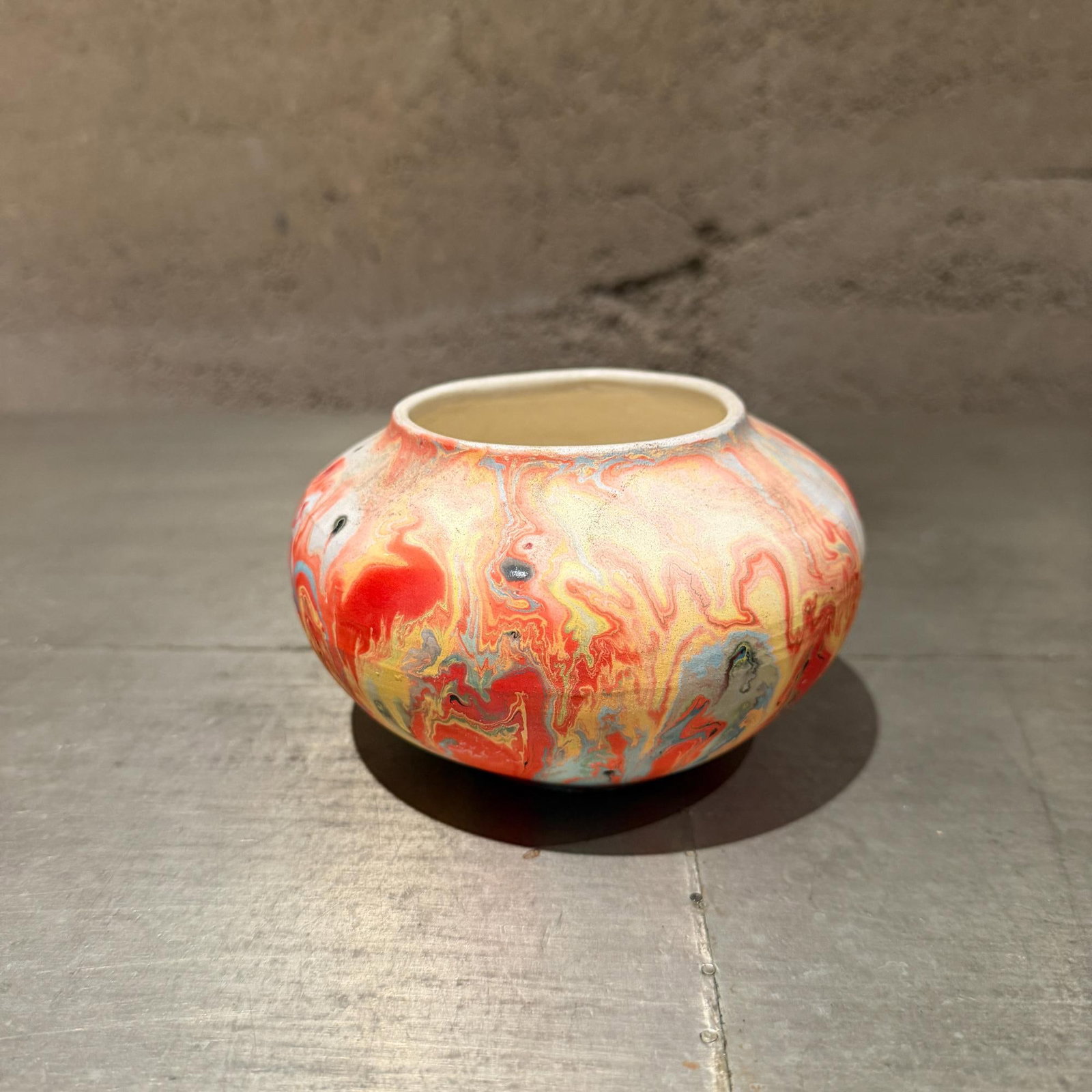 Vintage Nemadji Indian Art Pottery Red Vase by Native American Maker - 7