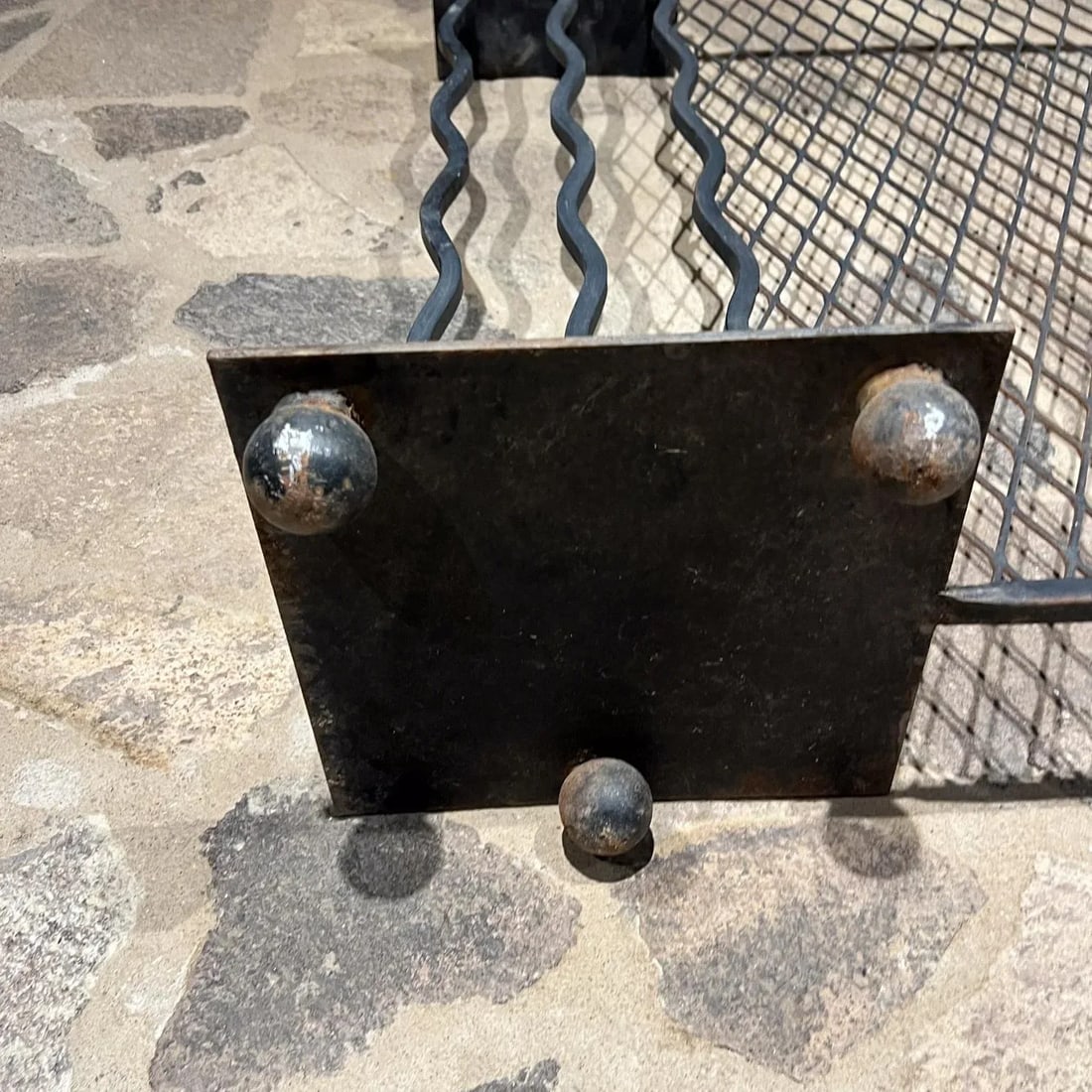 1980s Memphis Milano Squiggle Fireplace Screen Hand Forged Iron - 10