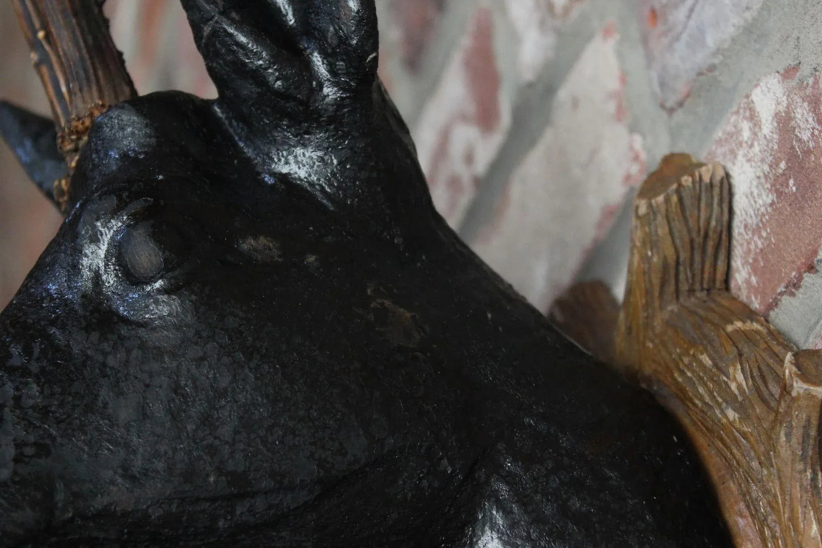 Pair of Vintage German Carved Black Forest Mounted Deer Wall Sculptures - 11