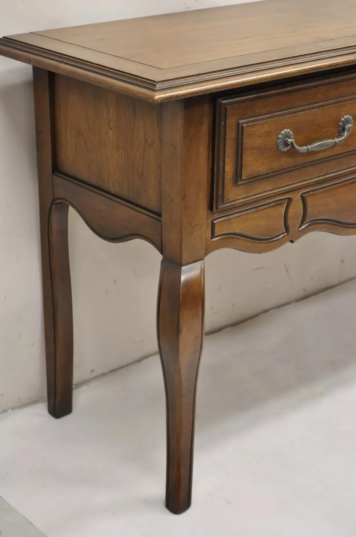 Century French Country Provincial Style Carved Oak & Pecan Wood Sideboard Buffet - 10