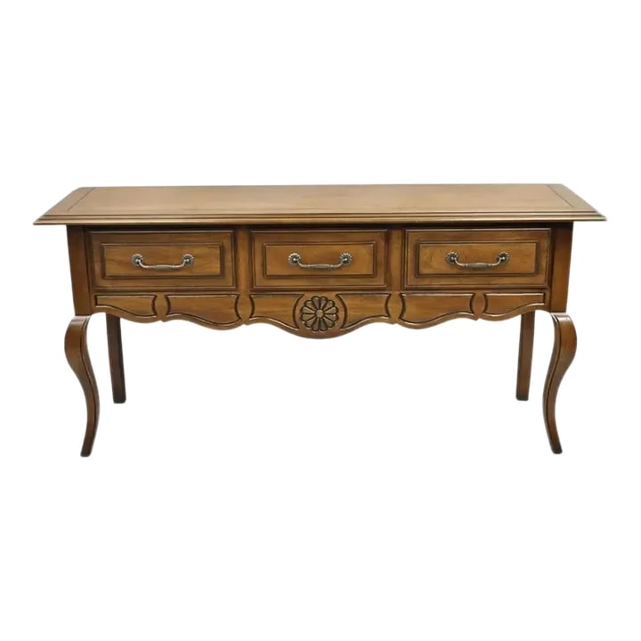 Century French Country Provincial Style Carved Oak & Pecan Wood Sideboard Buffet (1 of 11)