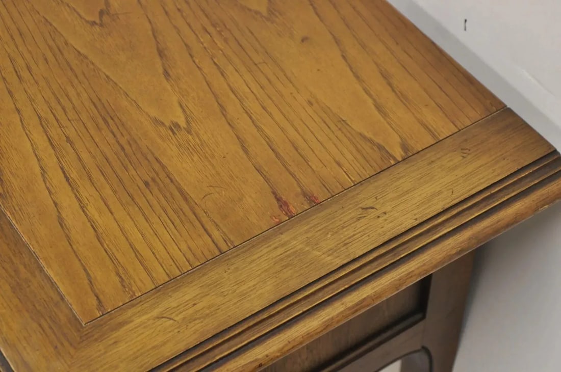Century French Country Provincial Style Carved Oak & Pecan Wood Sideboard Buffet - 9
