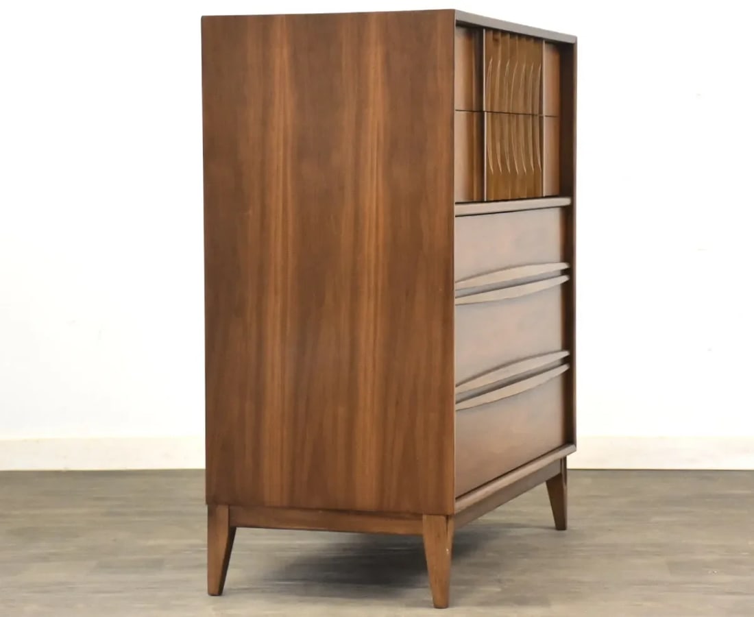 1960s Thomasville Walnut and Rosewood Tall Dresser - 2