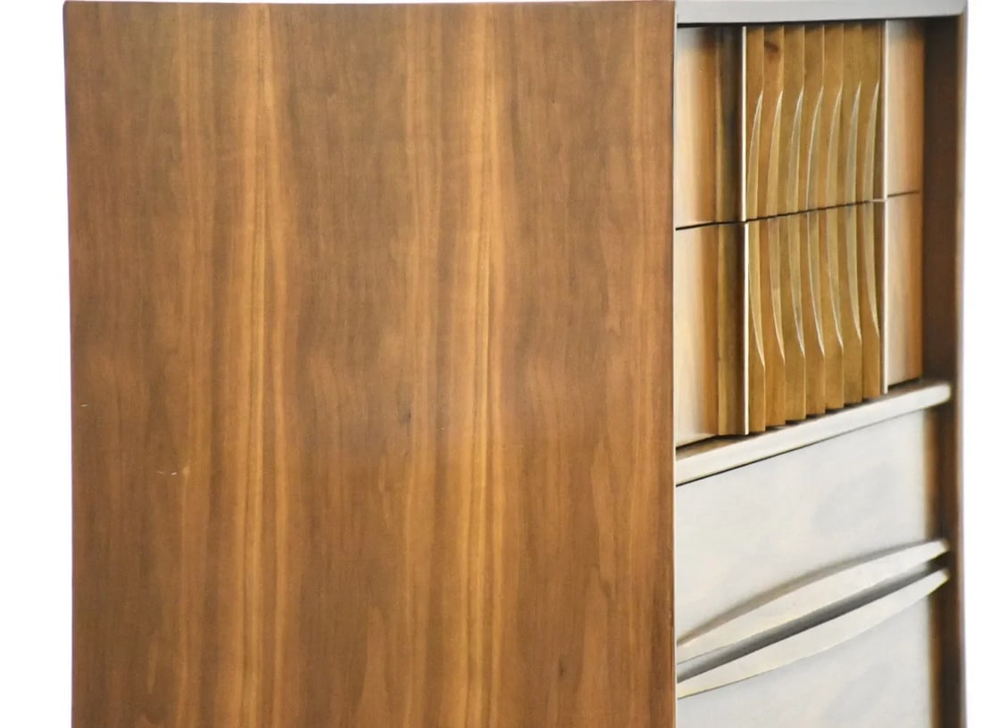 1960s Thomasville Walnut and Rosewood Tall Dresser - 3