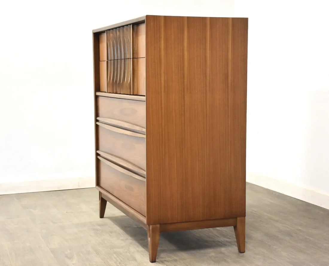 1960s Thomasville Walnut and Rosewood Tall Dresser - 4