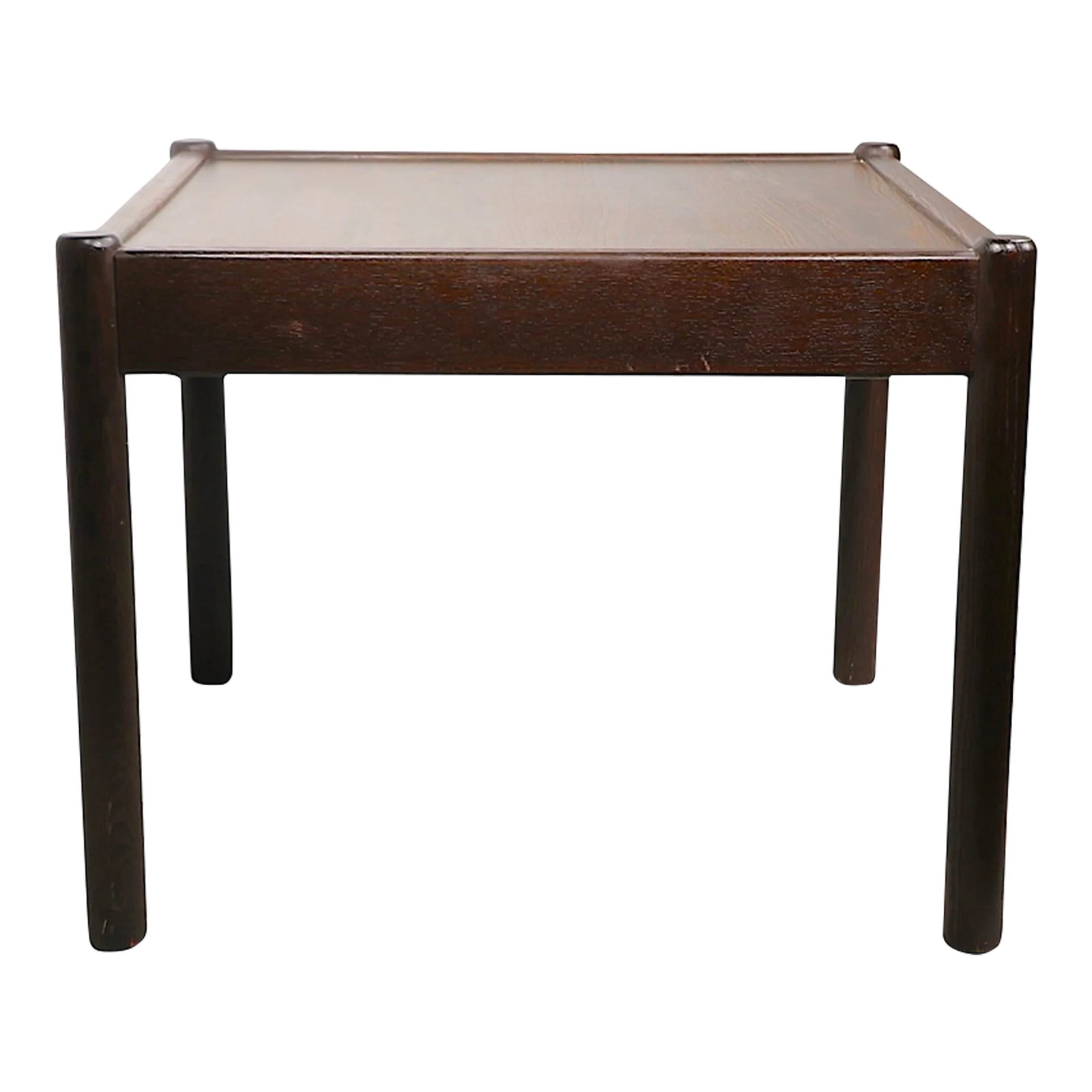 1970's Thonet Side Table: Unusual 1970's side Table by Thonet, in good original condition showing only light cosmetic wear normal and consistent with age. The table is square, with cylinder form legs, constructed of oak and oa
