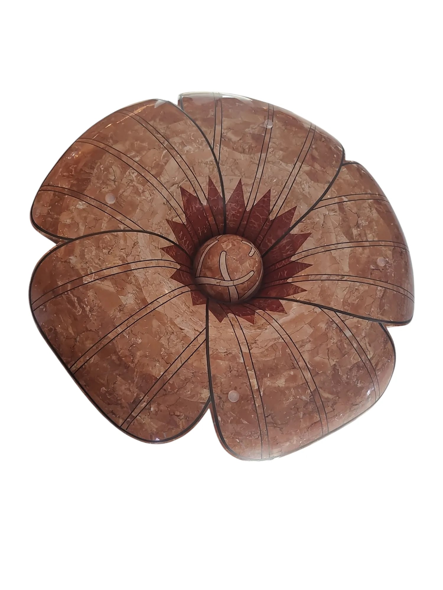 1990s Maitland Smith Tessellated Stone Flower Side Table - 7