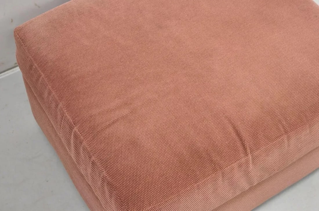 Late 20th Century Vintage Thayer Coggin Modern Upholstered Mauve Color Ottoman on Wheels - 6