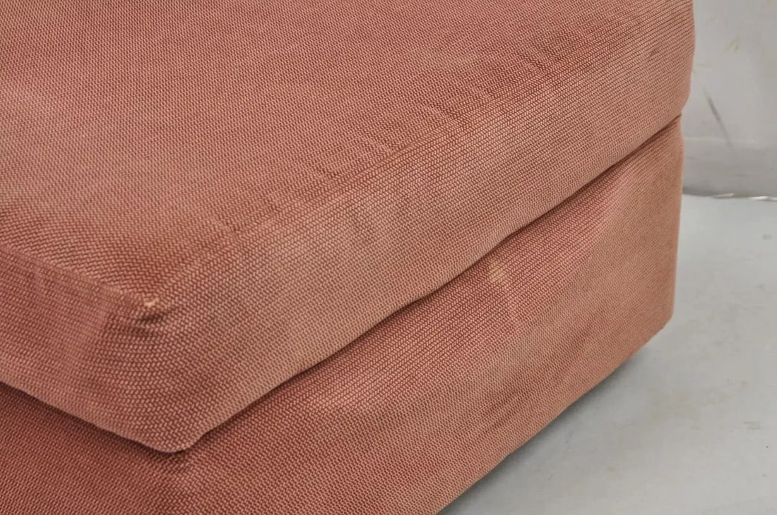Late 20th Century Vintage Thayer Coggin Modern Upholstered Mauve Color Ottoman on Wheels - 8