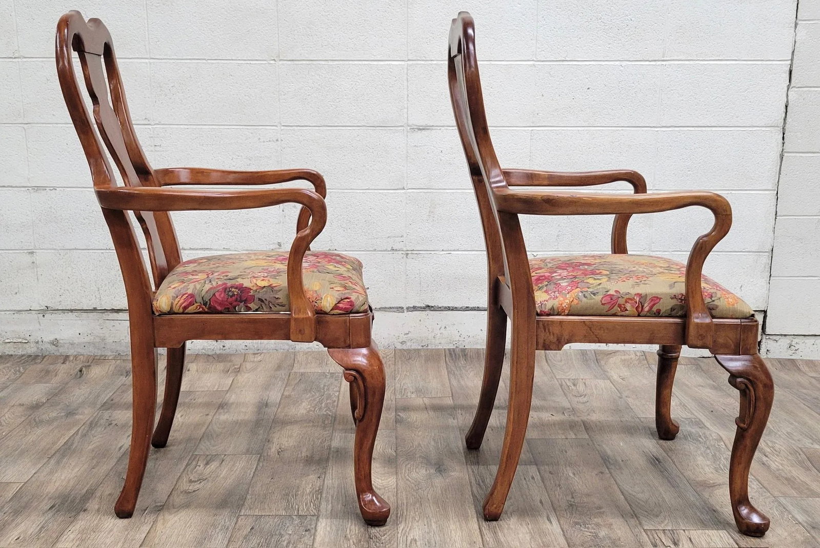 Vintage Lexington Furniture Industries Queen Anne Dining Arm Chairs - Pair - 3