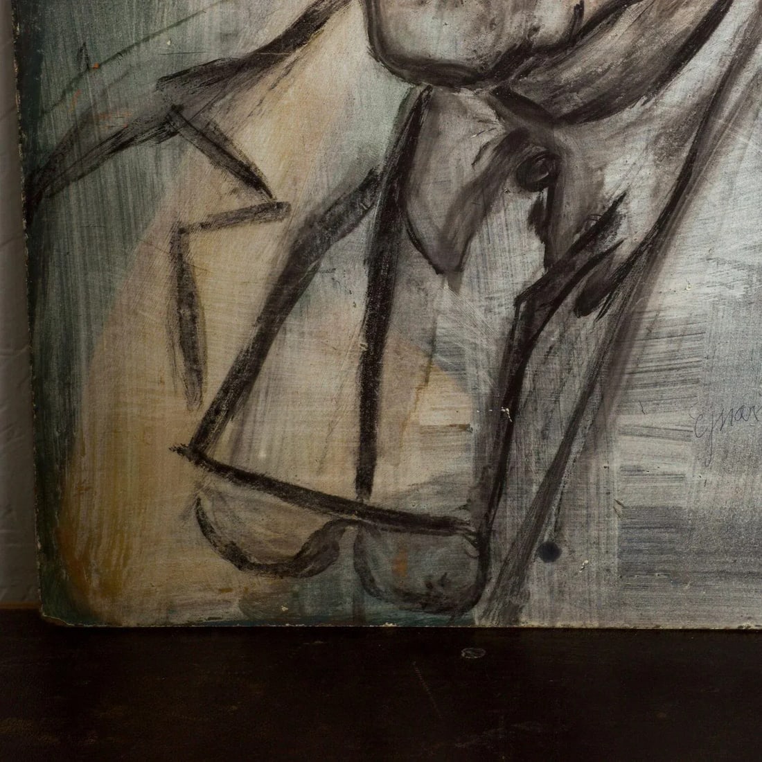 Danish Oil Portrait Midcentury Art Distinguished Gentleman 1970s - 6