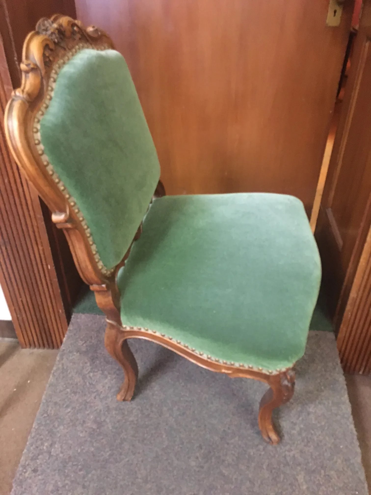 Late 19thc Pair Louis XV Style Upholstered French Fruitwood Chairs - 4
