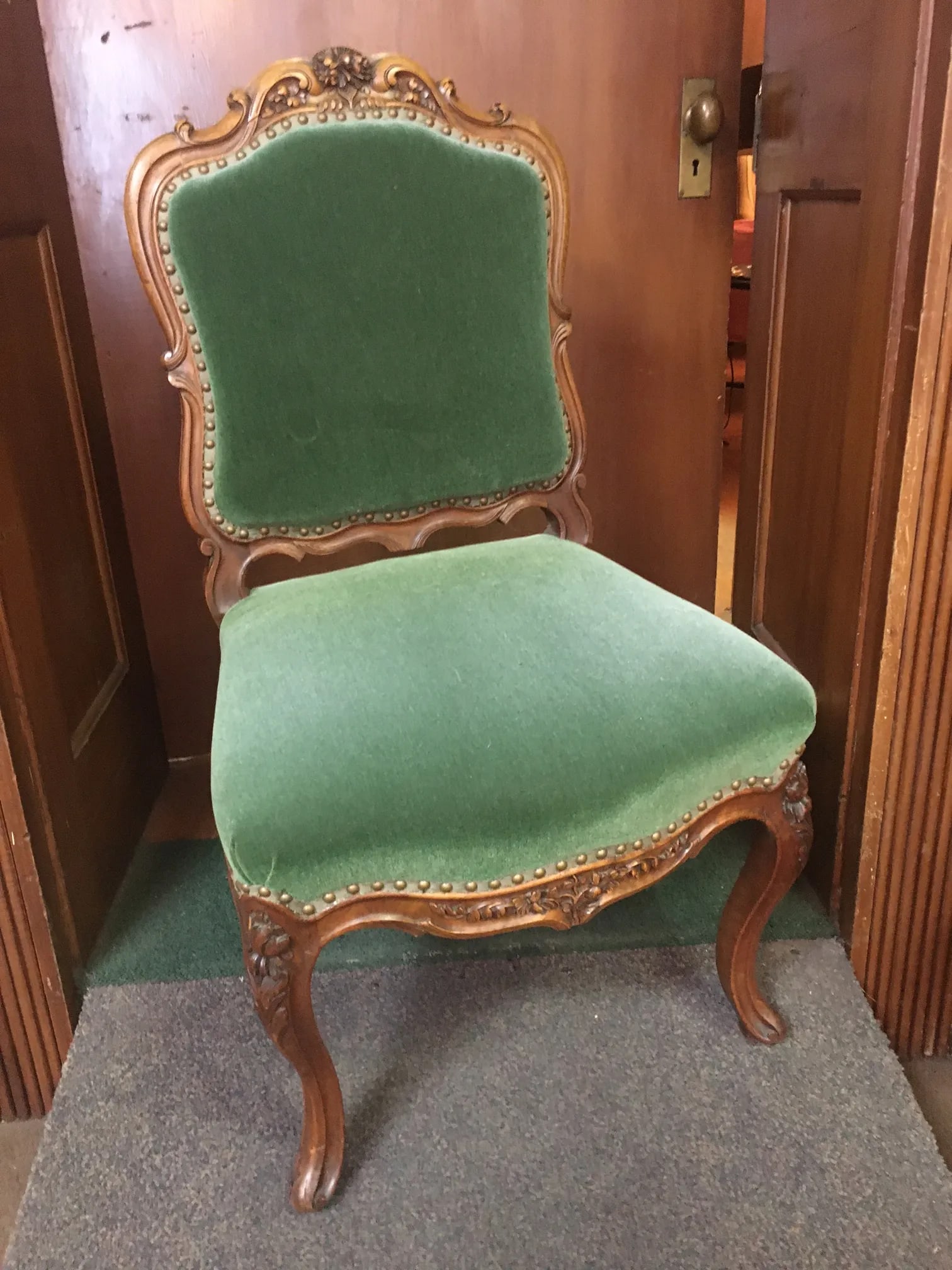 Late 19thc Pair Louis XV Style Upholstered French Fruitwood Chairs - 7