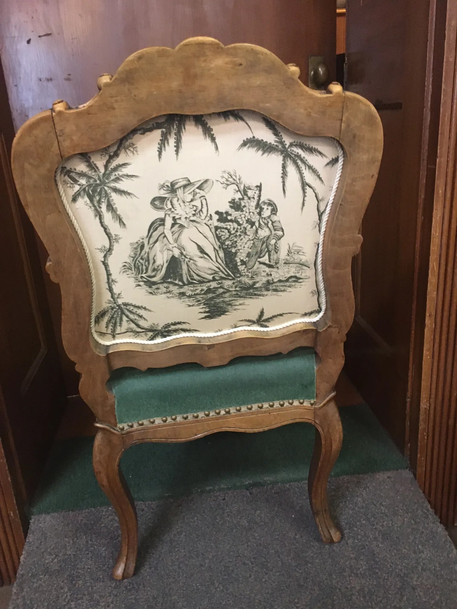 Late 19thc Pair Louis XV Style Upholstered French Fruitwood Chairs - 8