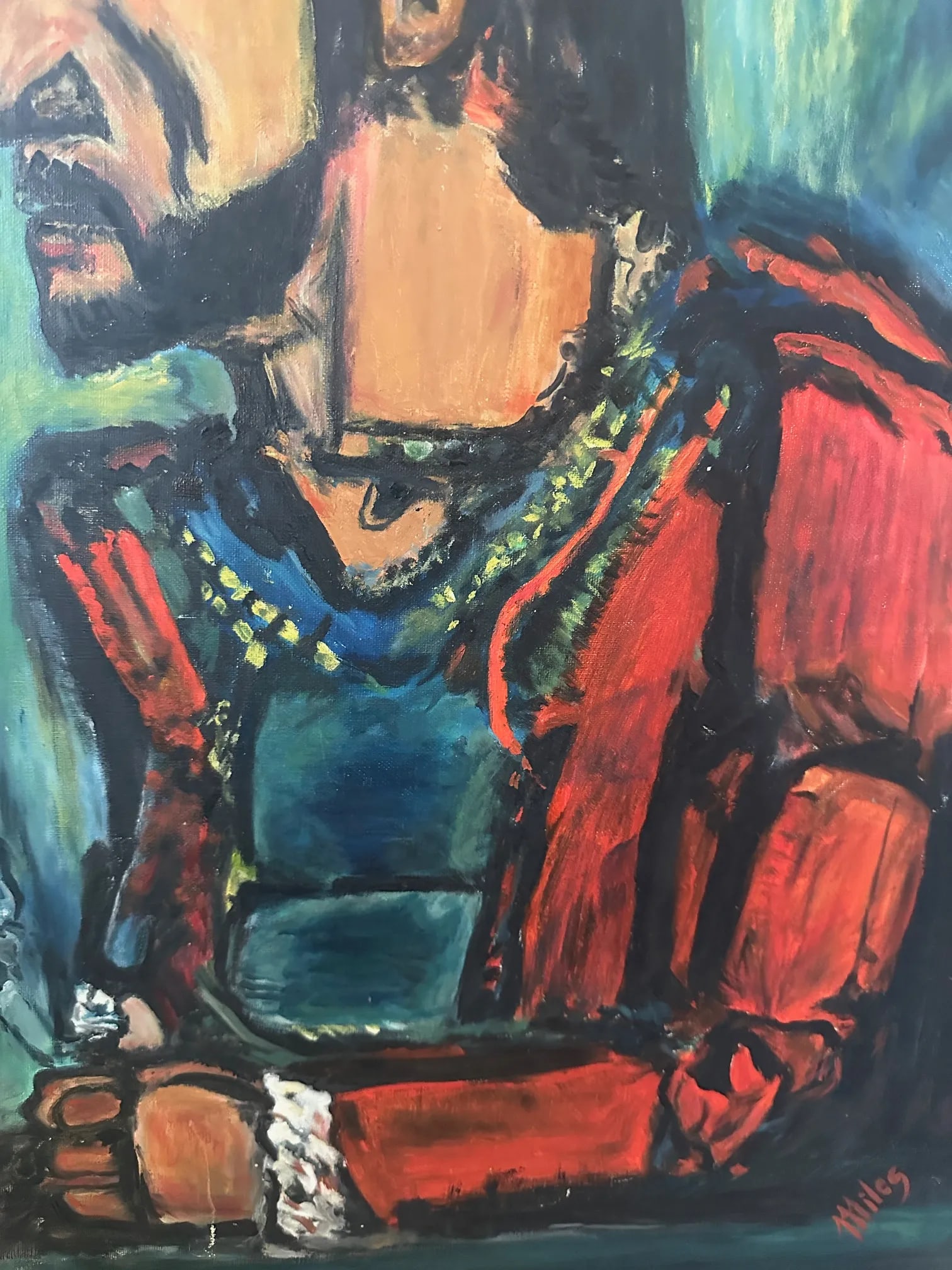 French Oil Painting "The Old King" - 4