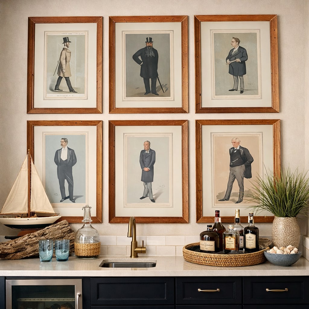 Late 19th Century British Society Magazine Vanity Fair Framed Chromolithograph Caricature Portraits - 2