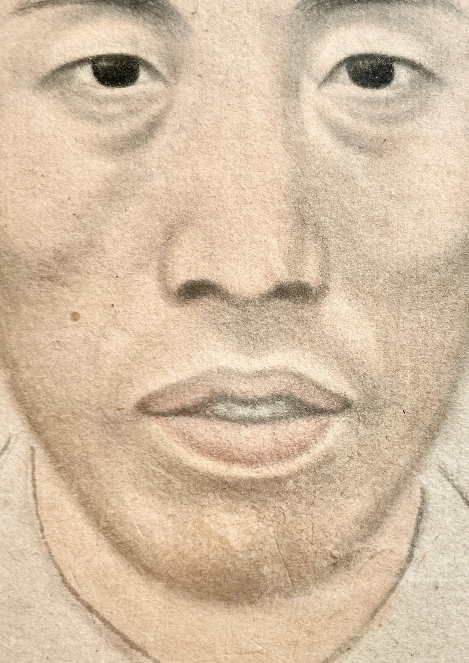 Historic Framed Watercolor Man's Portrait Shanghai C. 1900 - 2