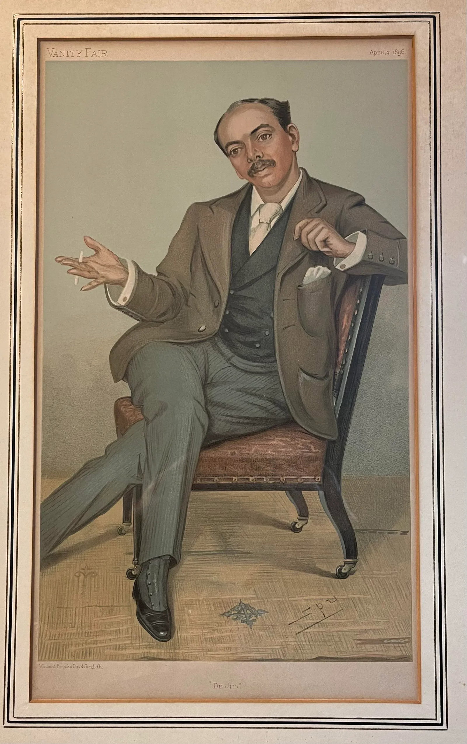 Late 19th Century British Society Magazine Vanity Fair Framed Chromolithograph Caricature Portraits - 3