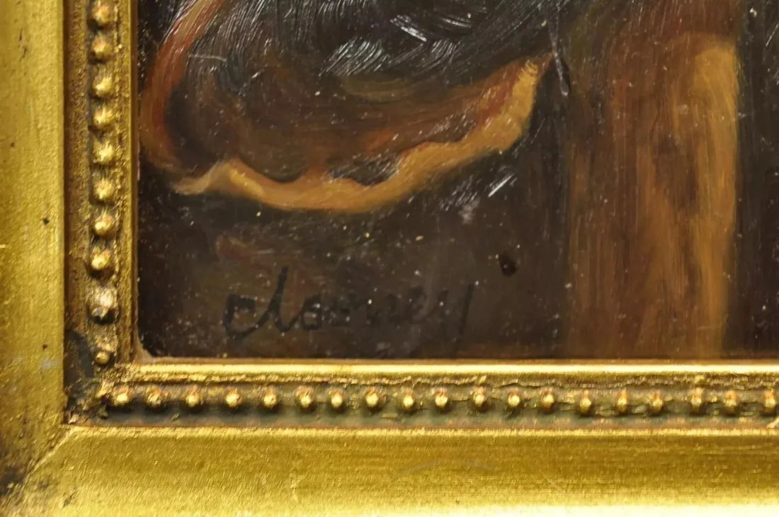 Late 20th Century Jg Clonney Oil on Board Framed Royal Dog Golden Lab Anthropomorphism Painting - 4