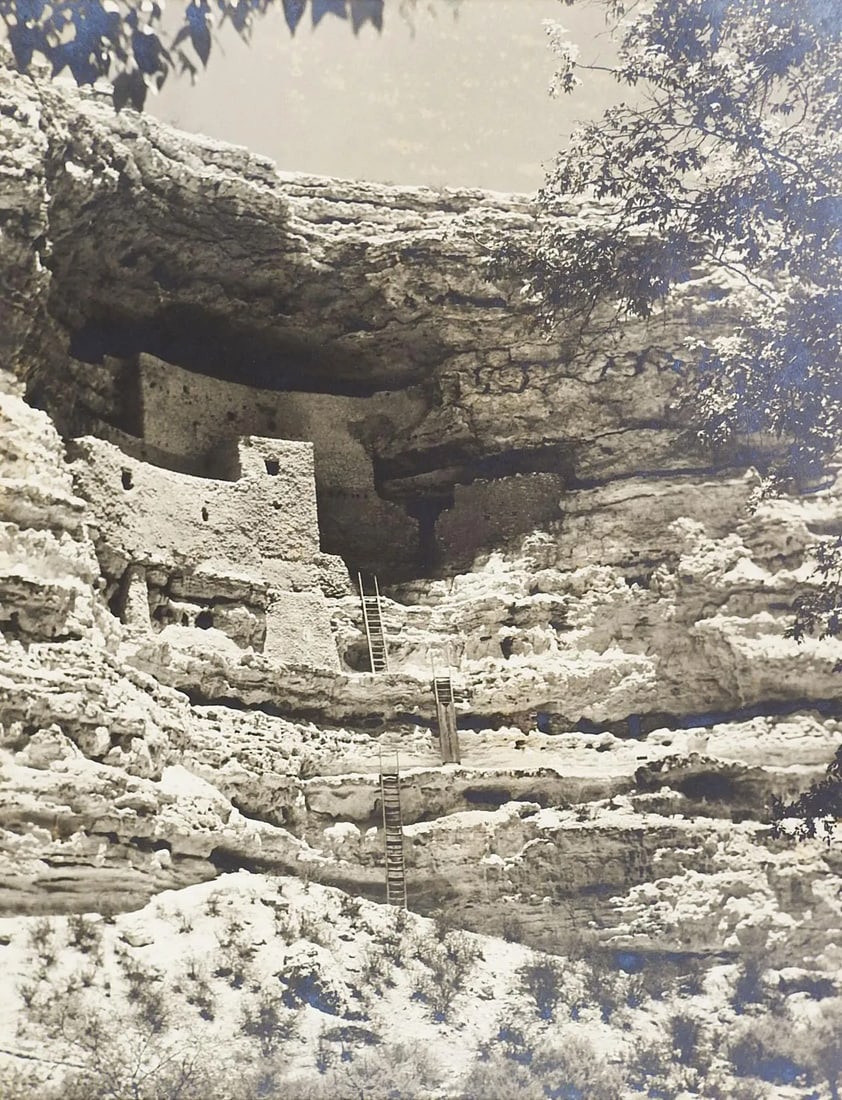 1949 Silver Albumen Photograph of Montezuma's Castle Camp Verde (1 of 6)