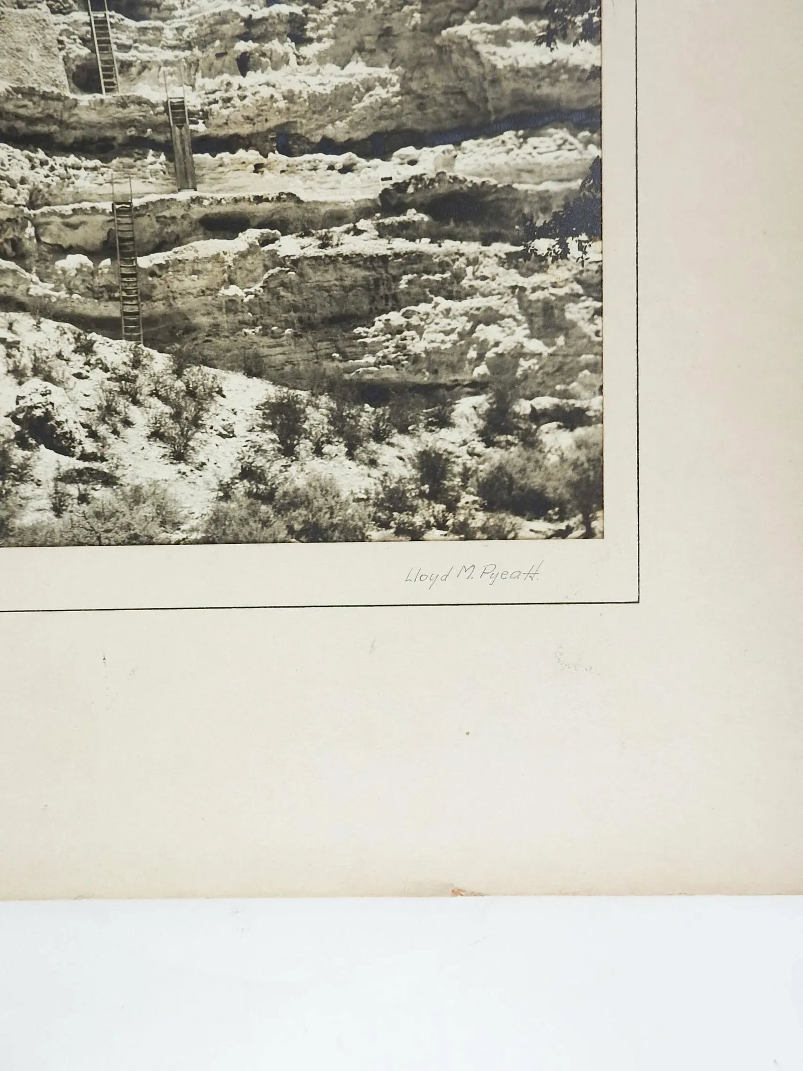 1949 Silver Albumen Photograph of Montezuma's Castle Camp Verde - 3