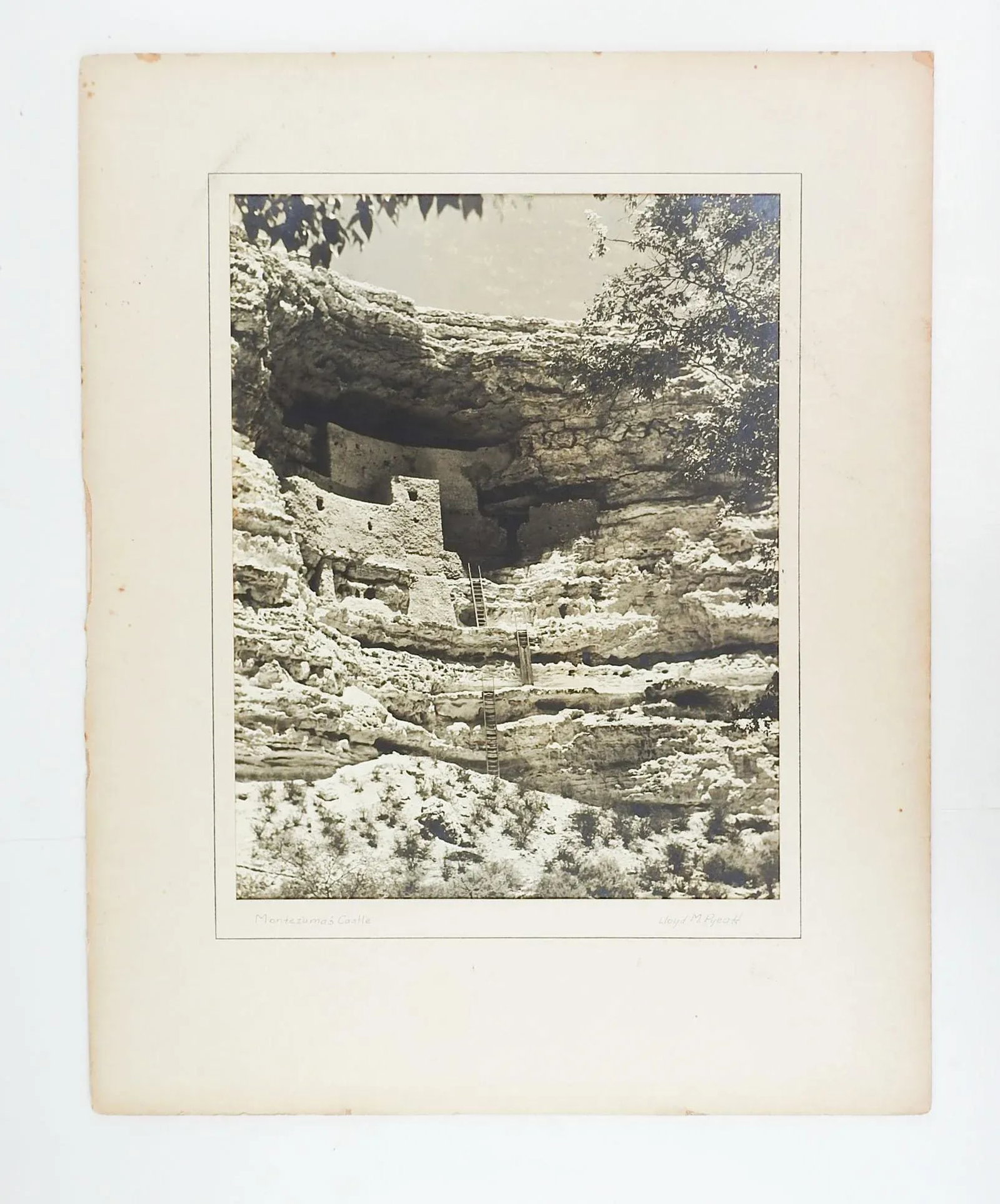 1949 Silver Albumen Photograph of Montezuma's Castle Camp Verde - 4