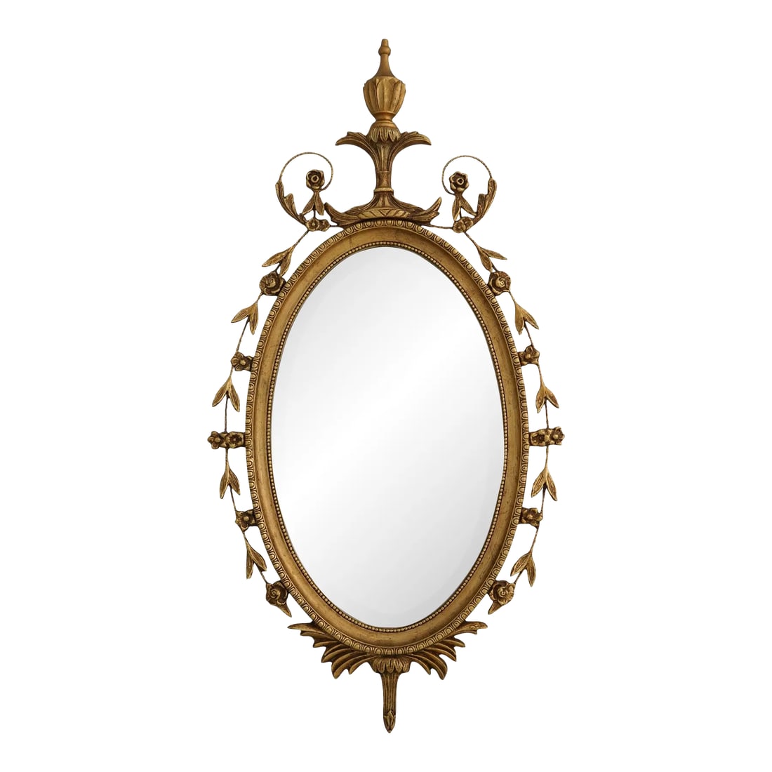 Friedman Brothers Gold Finish Adam Style Mirror: Age: Approx: 20 Years Old Details: 9D Gold Model 6778 Beveled Glass High Quality Construction English Adam Style Custom Made By Friedman Brothers Condition: Excellent Original Finish & Condition