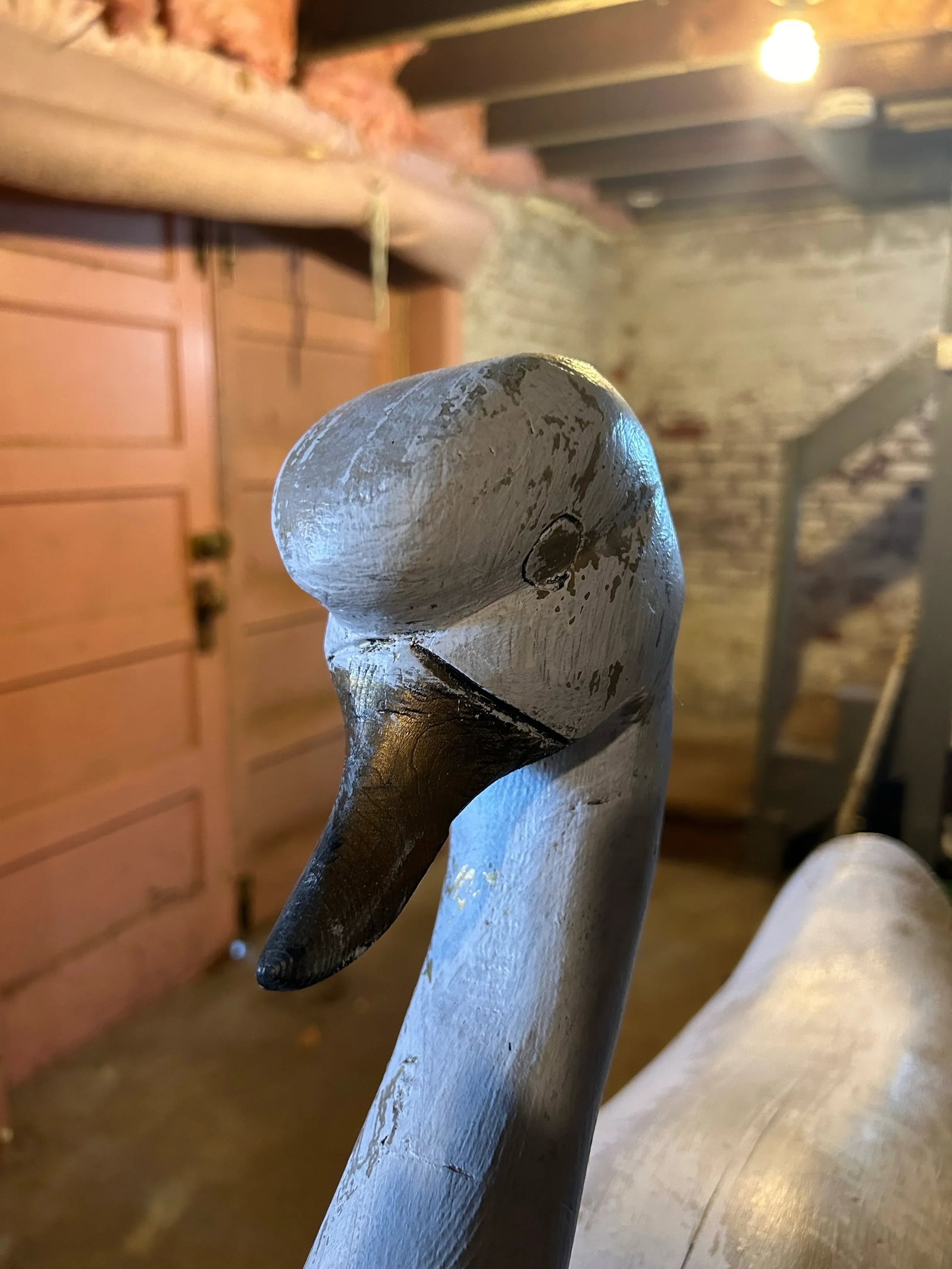 Antique Wood Carved Swan - 4