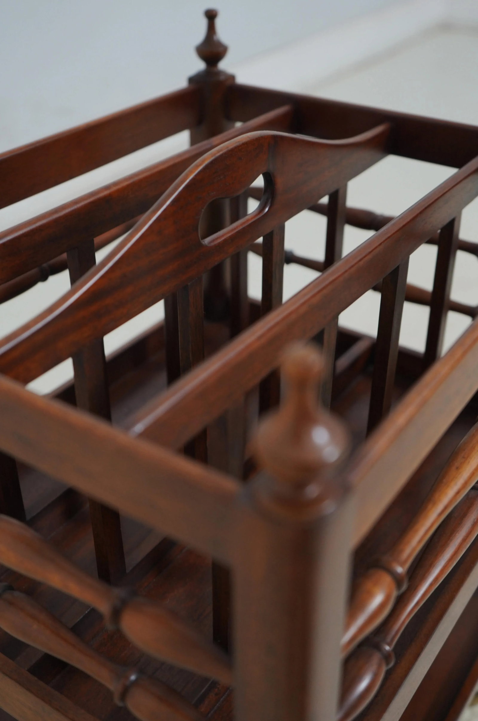 English Style Mahogany Canterbury Magazine Rack - 11