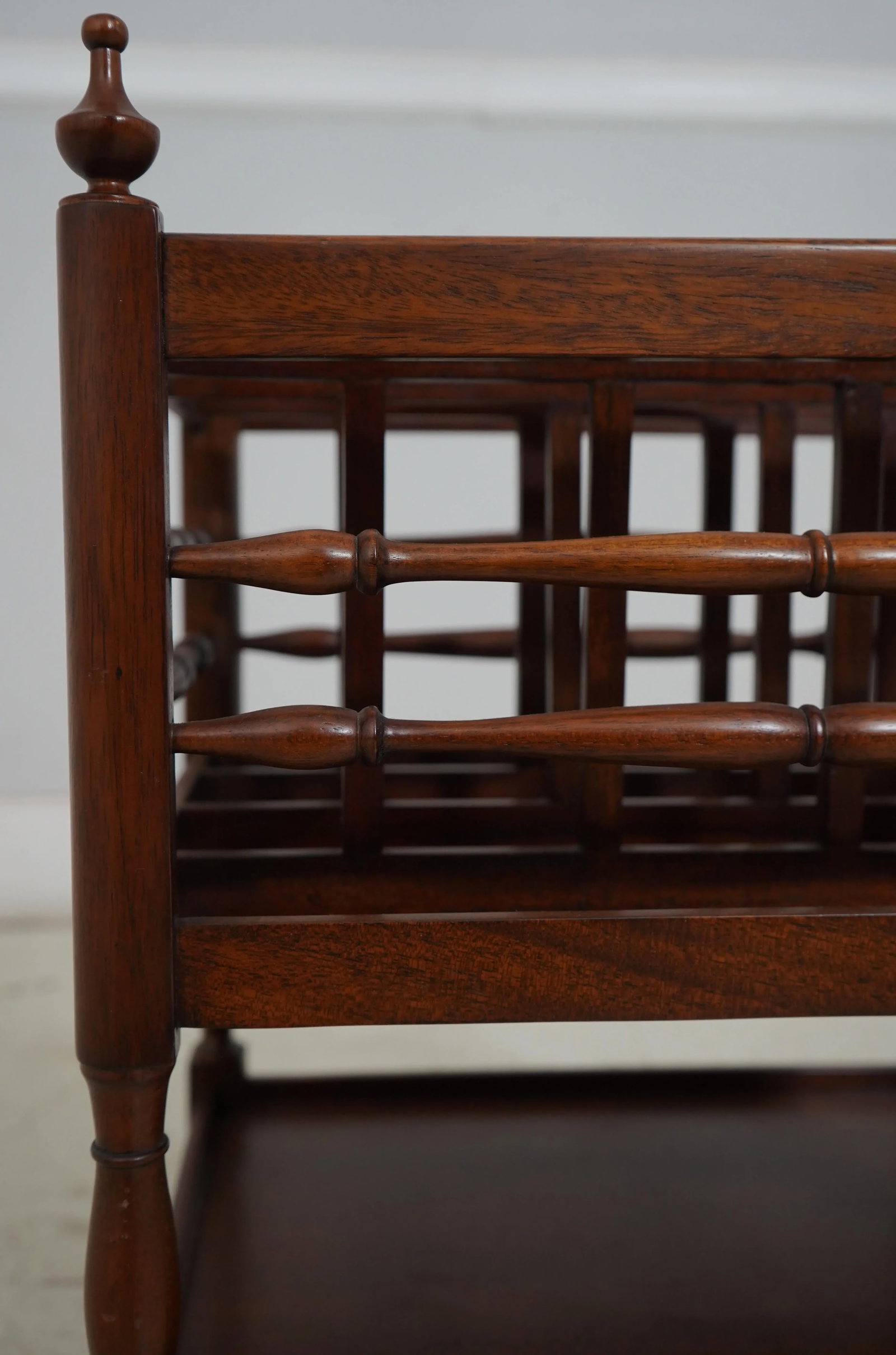 English Style Mahogany Canterbury Magazine Rack - 6