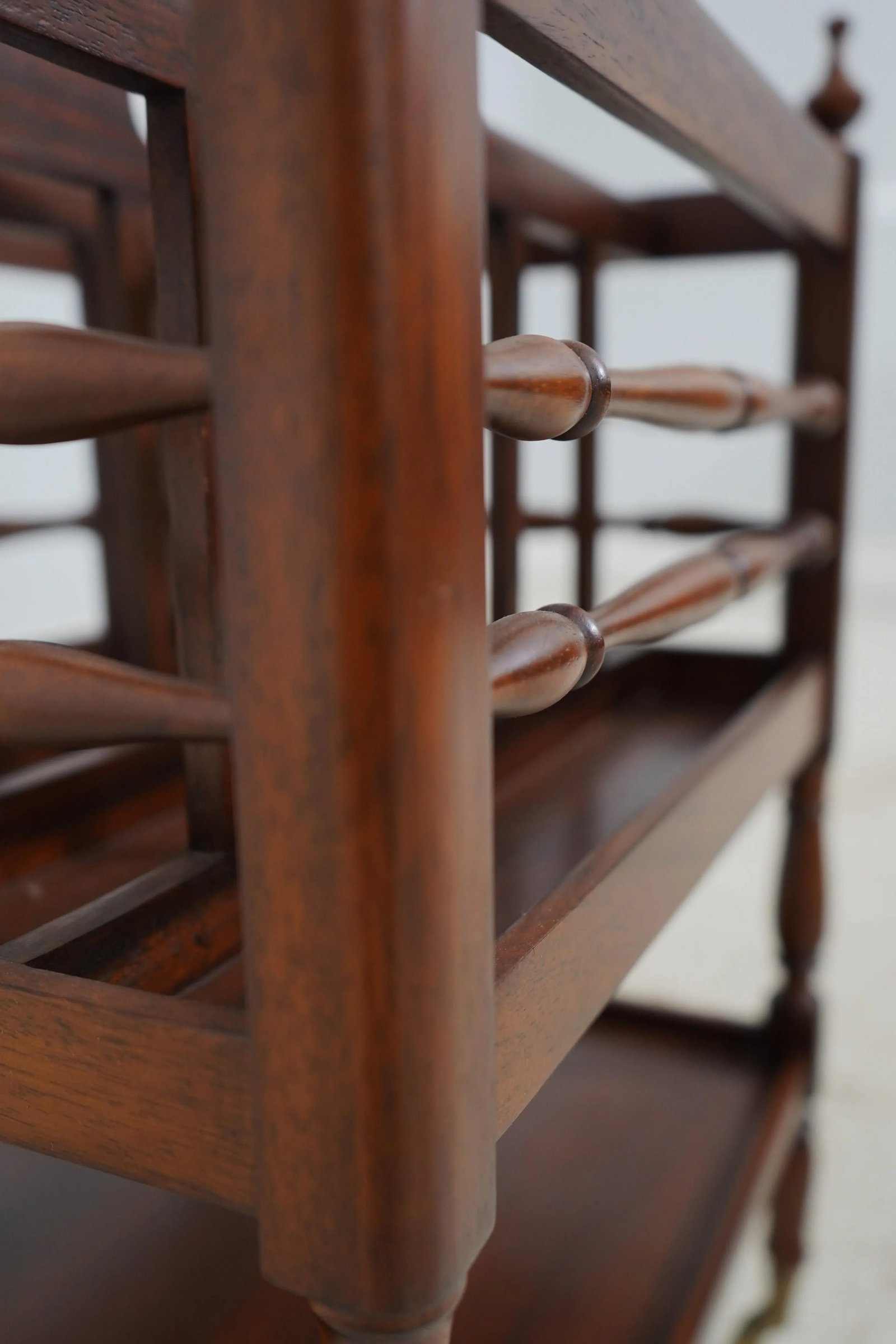 English Style Mahogany Canterbury Magazine Rack - 7