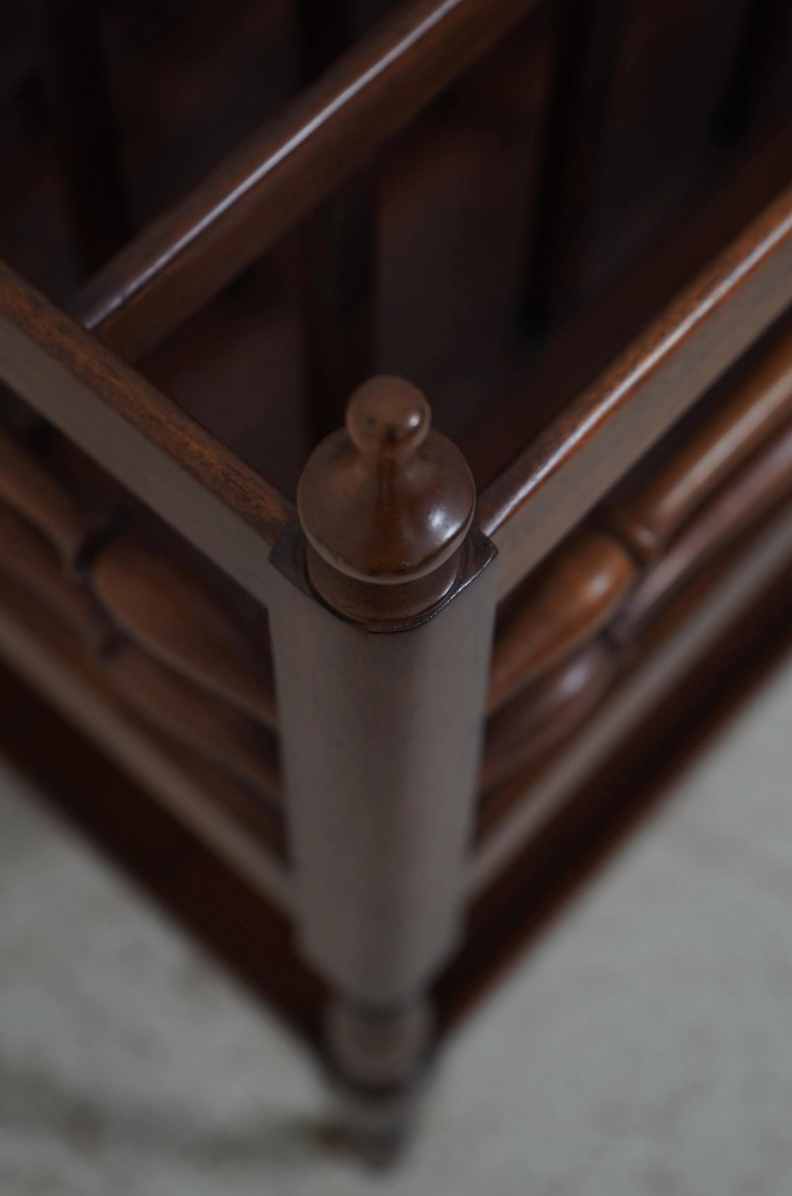 English Style Mahogany Canterbury Magazine Rack - 9