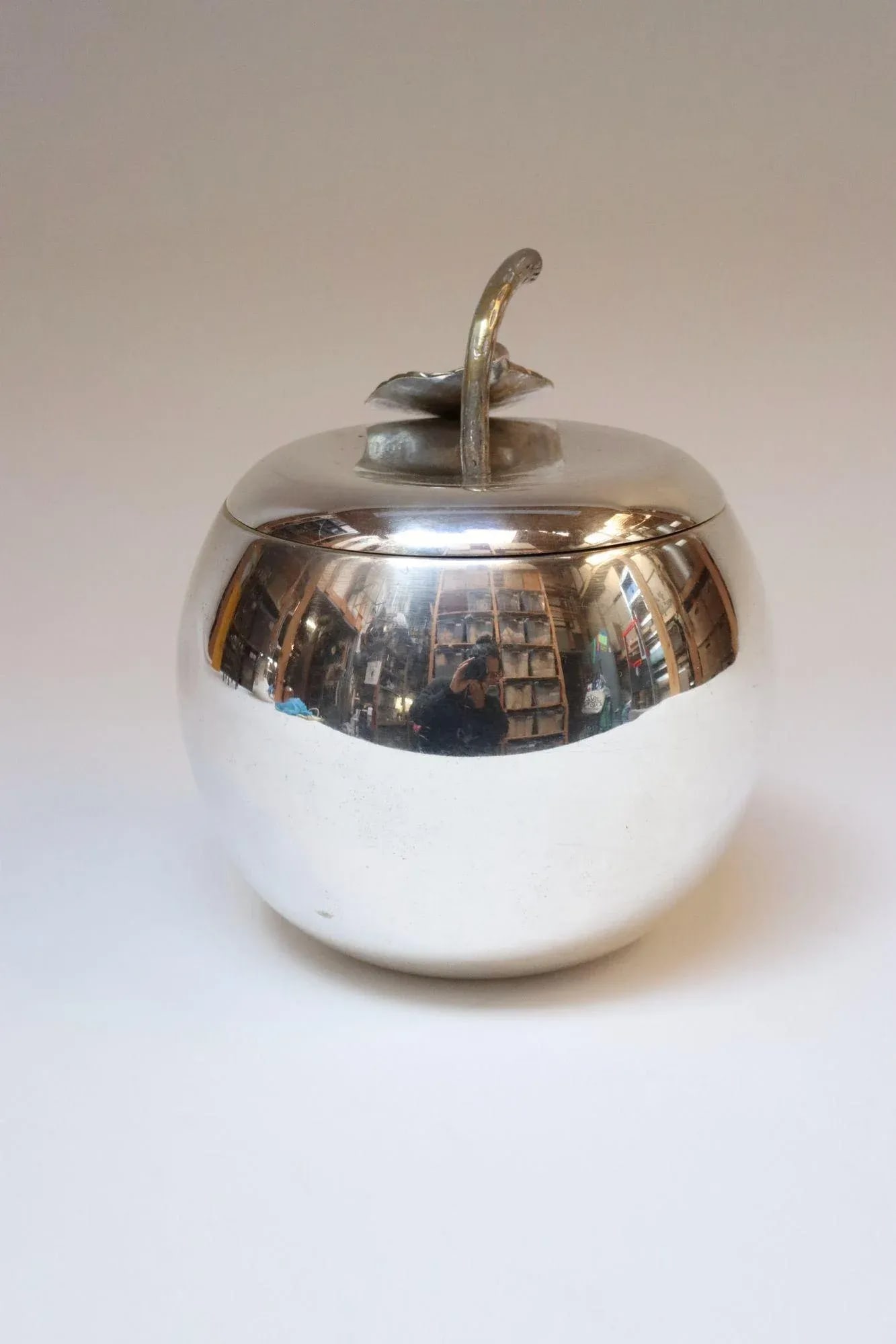 Vintage Italian Modernist Silver-Plated "Apple" Insulated Ice Bucket - 3