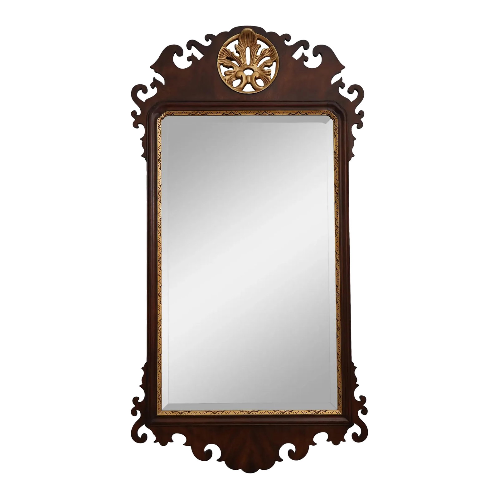 Henkel Harris Mahogany Spnea Chippendale Mirror: Age: C.1987 Details: Finish No.29 SPNEA - Society For The Preservation Of New England Antiquities High Quality Construction 18 C. Design Chippendale Style Traditional Style Gold Highlights Offered @ F