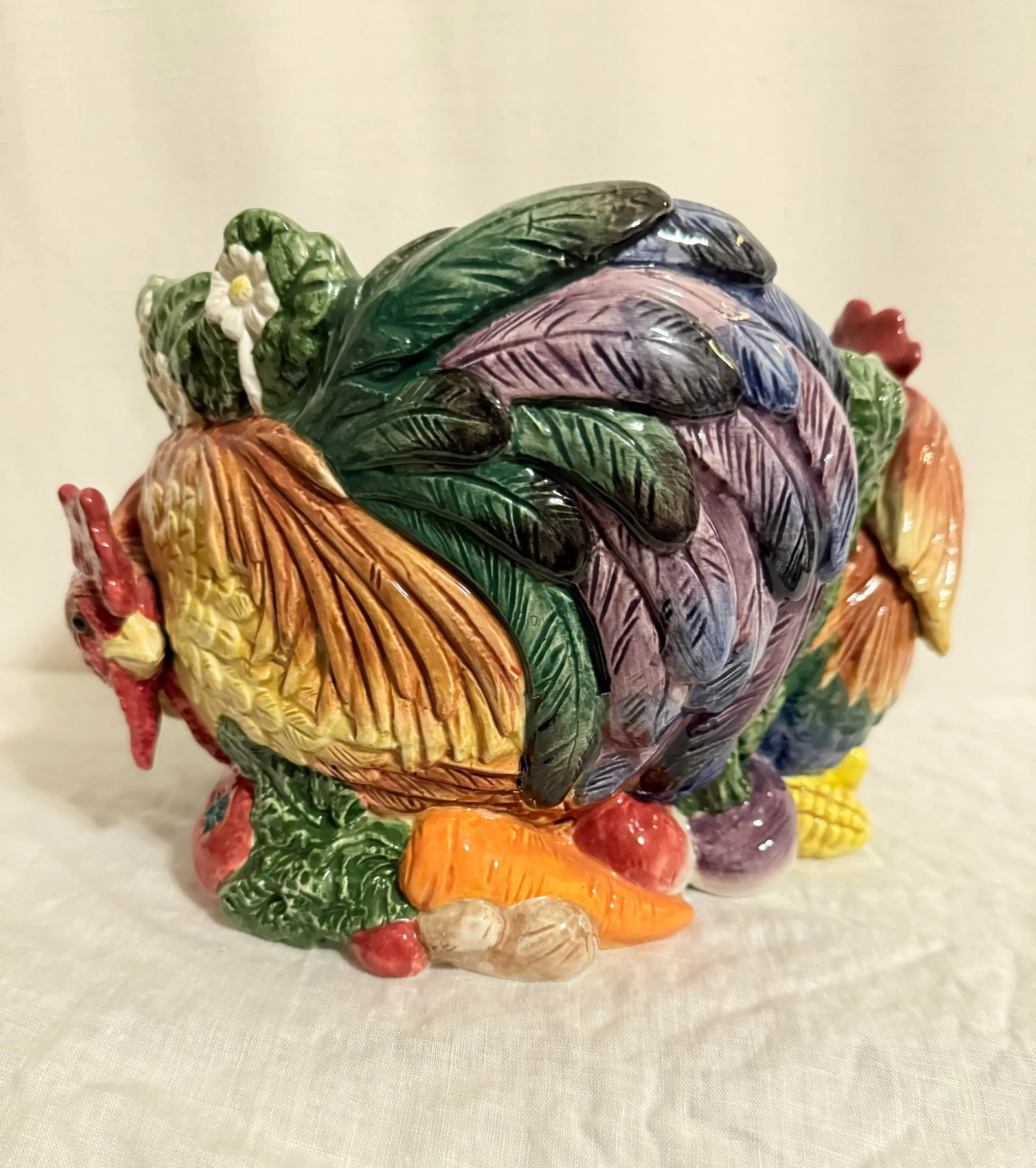 Vintage Fitz and Floyd Classics Coq Du Village Rooster Cachepot Planter - 3