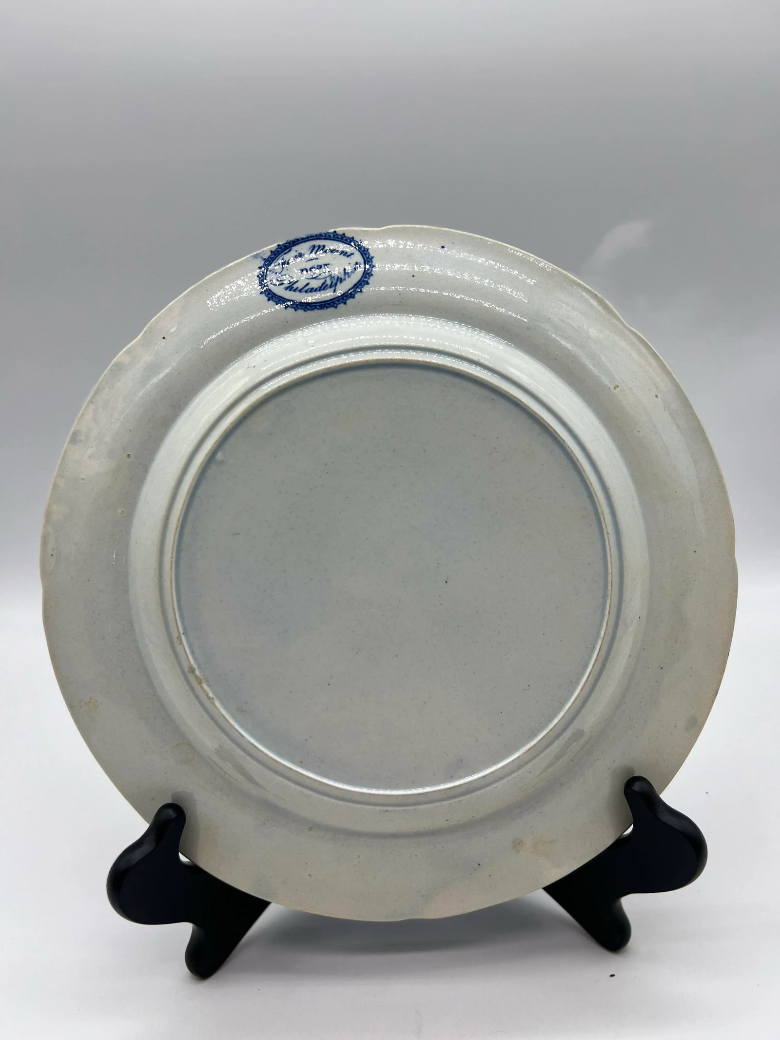A Very Fine Antique Historical Blue Transferware Decorated Pearlware Plate, "Fair Mount, Near Philad - 8