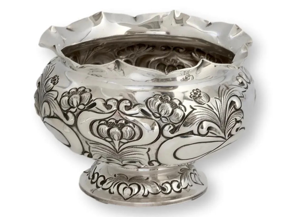 Sheffield Silverplate Hand Repousse Bowl - 2