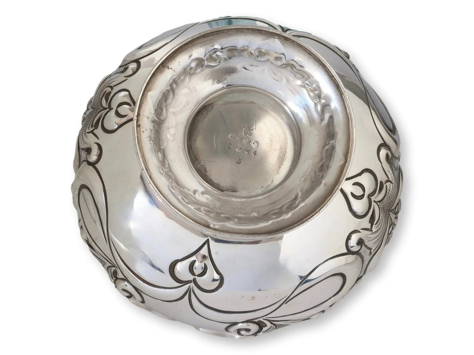 Sheffield Silverplate Hand Repousse Bowl - 3