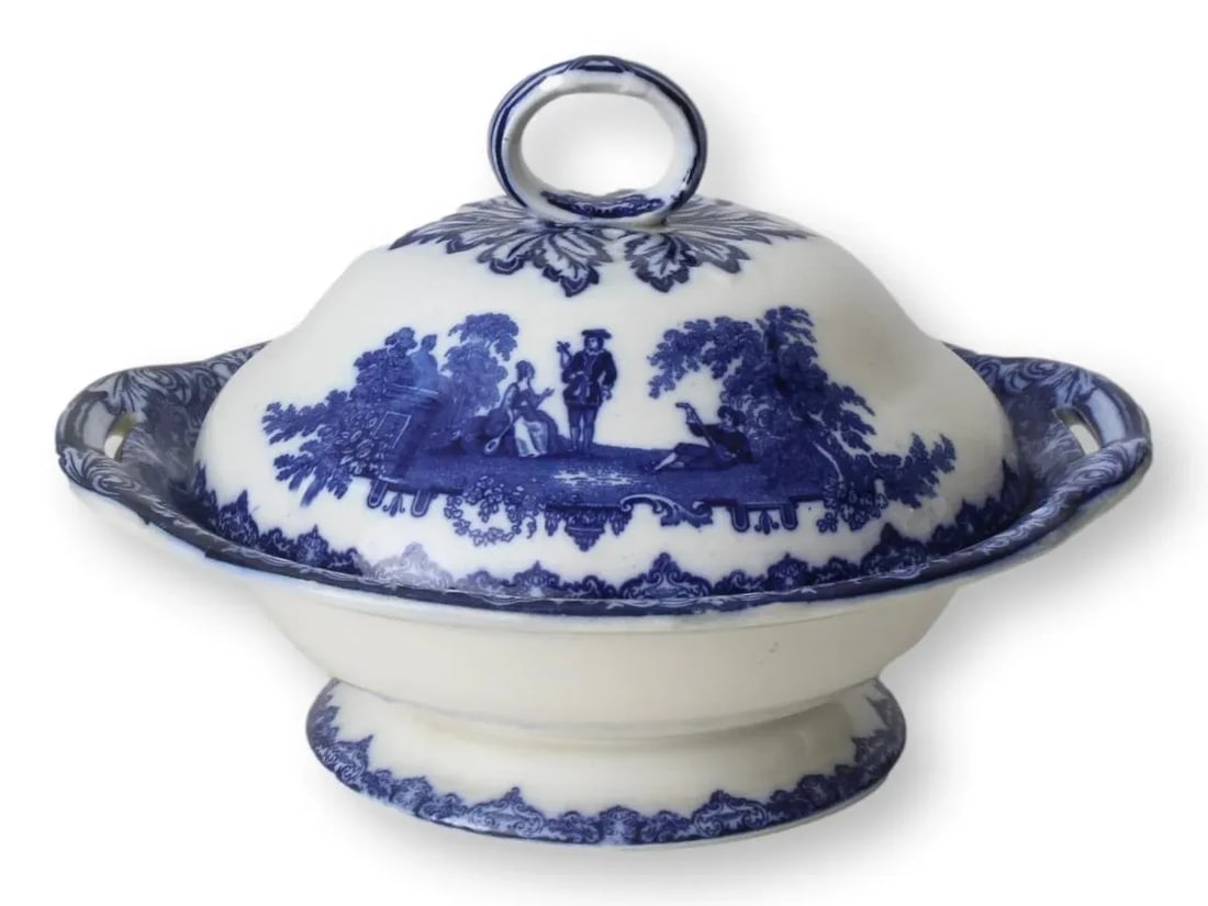 1920s Doulton Watteau Covered Dish - 5