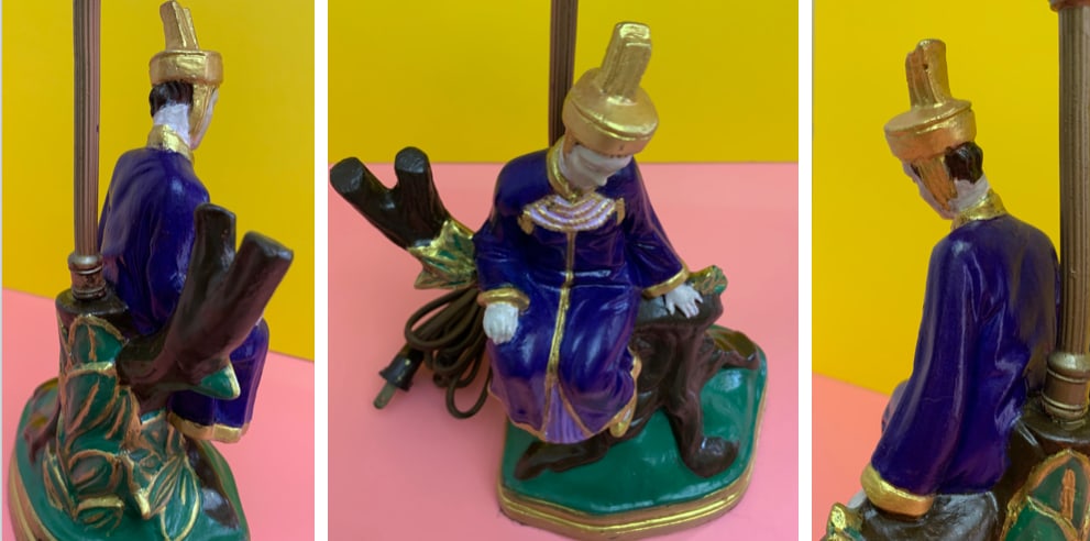 1930s Jb Hirsch Asian Figural Chalkware Table Lamps - a Pair - 6