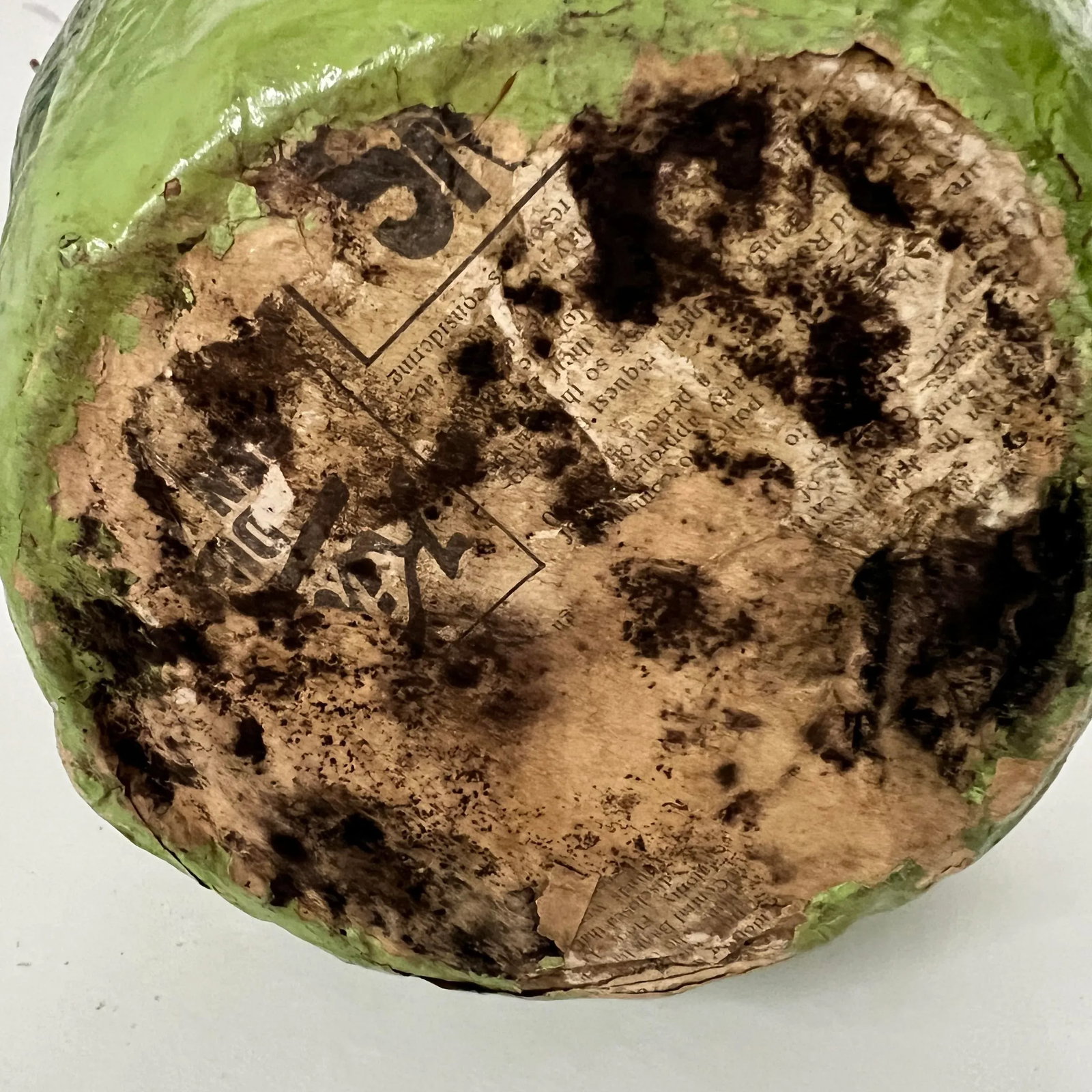Vintage Handcrafted Cottage Core Paper Mache Cabbage Cachepot - 10